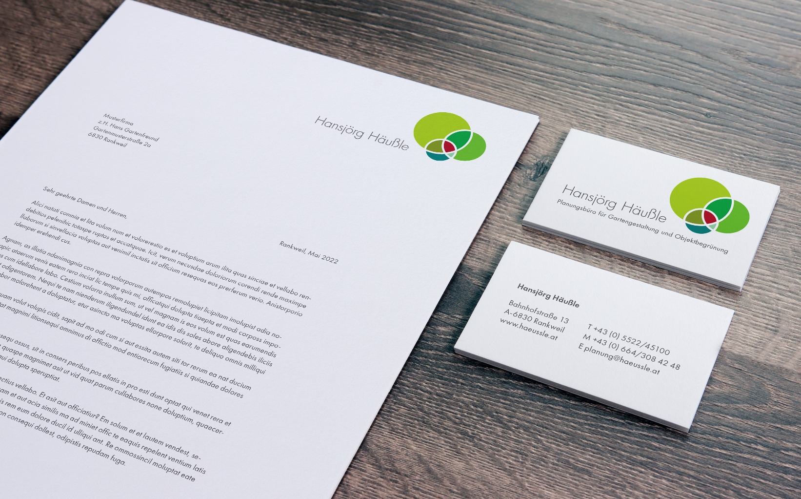 Visitenkarte und Briefpapier - Hansjörg Häußle
